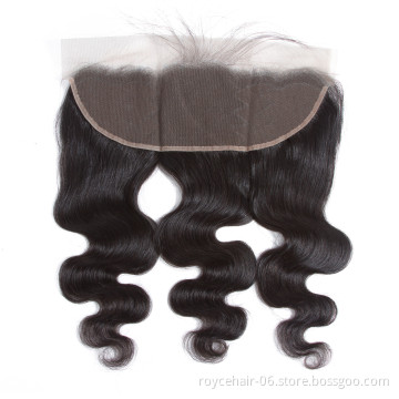 Hot Sale  Raw Virgin Cuticle Aligned Mink Human Hair Transparent Pre Plucked Ear To Ear 13*4 Lace Frontal Closure With Baby Hair